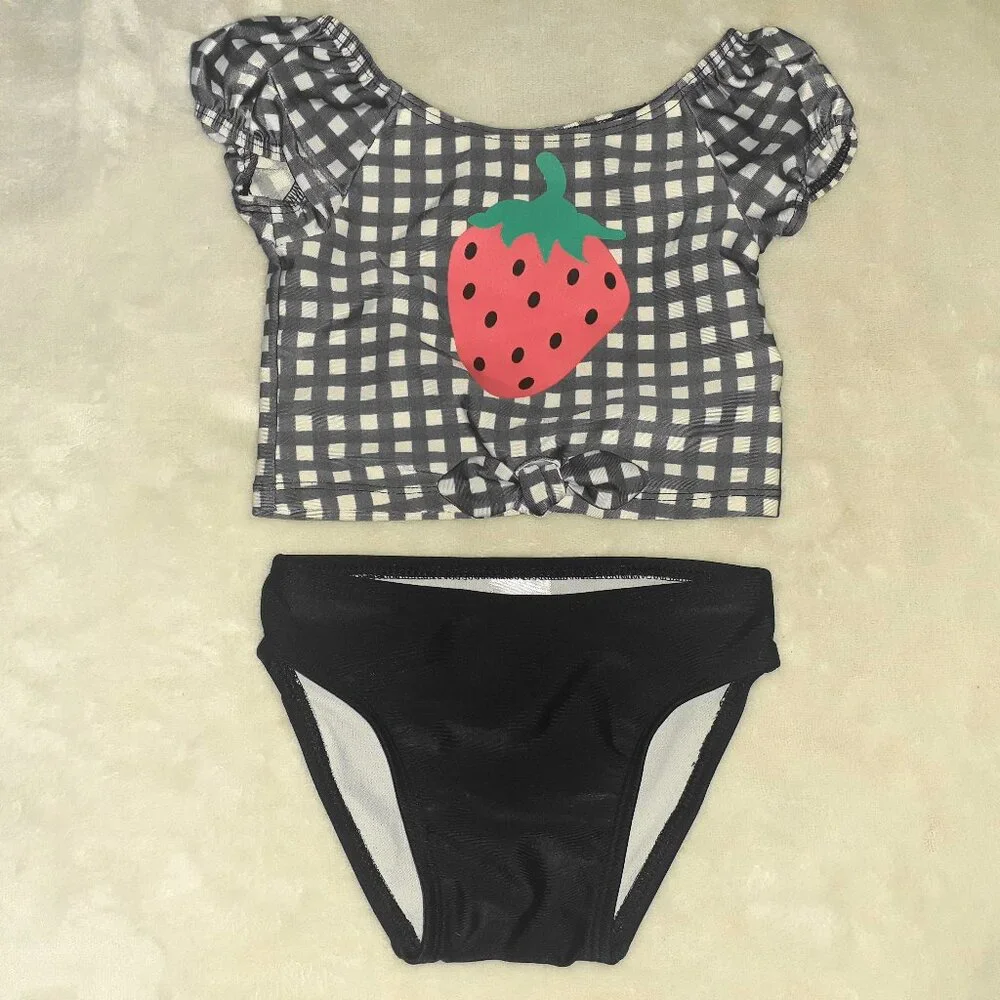 CAT & JACK 2 PC SWIMSUIT STRAWBERRY BATHINGSUIT TANKINI-BABY GIRLS SIZE 12M